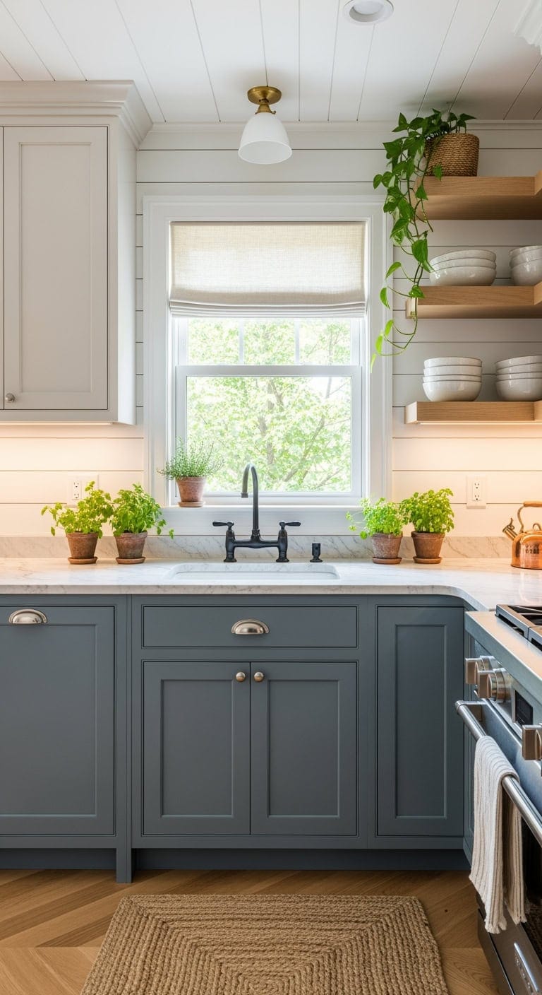 slate blue buttercream contrast