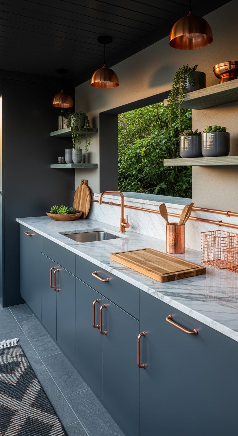 slate gray copper marble