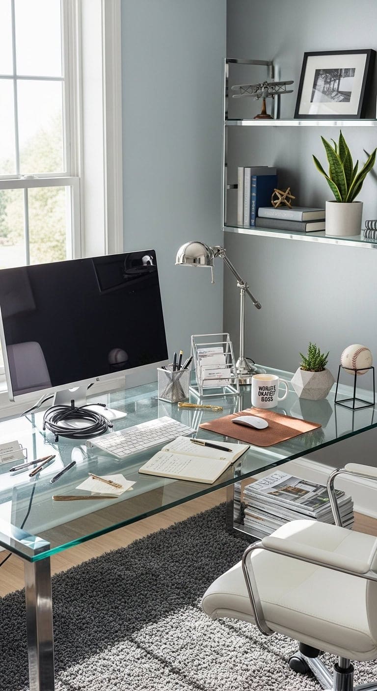 sleek glass and chrome