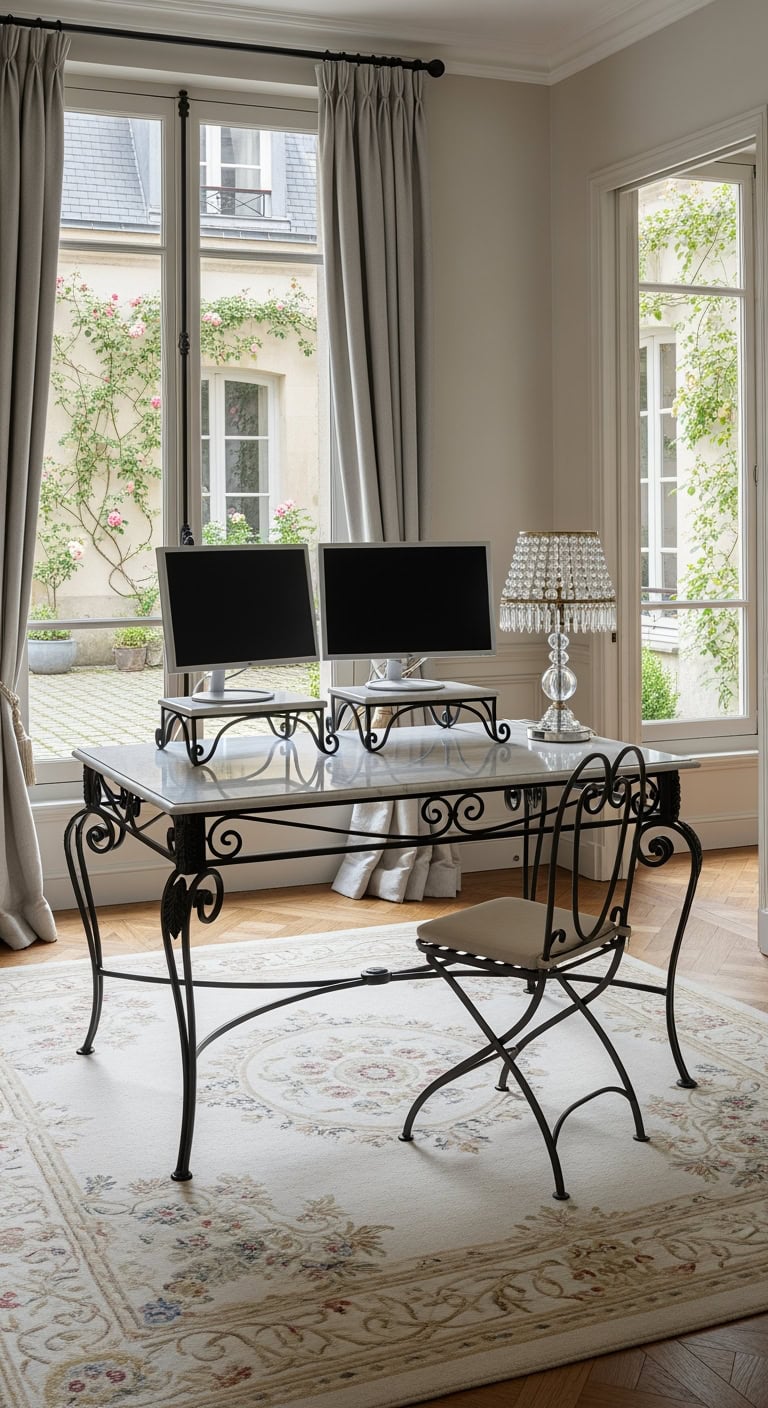 sleek productive dual monitor setup