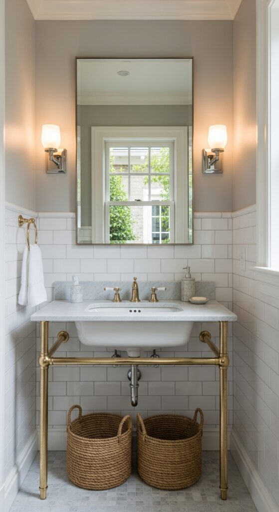 23 Small Narrow Bathroom Ideas That Make Long, Tight Spaces Work
