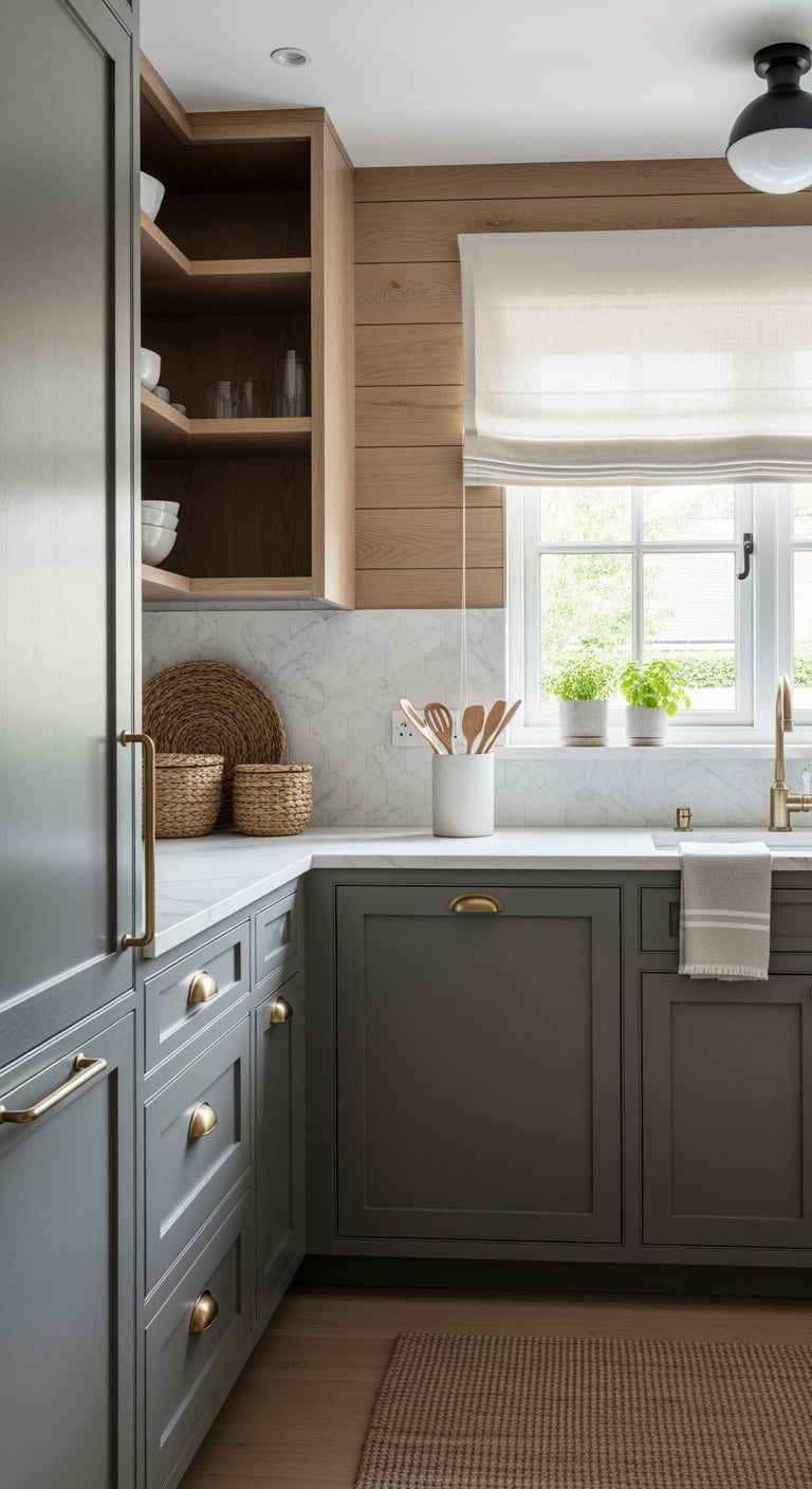 soft charcoal oak japandi