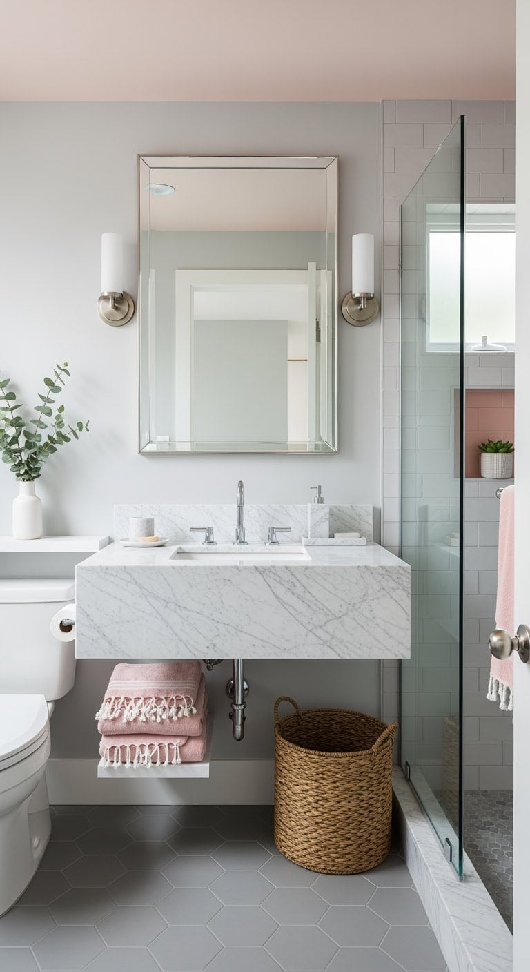 soft gray blush marble serenity