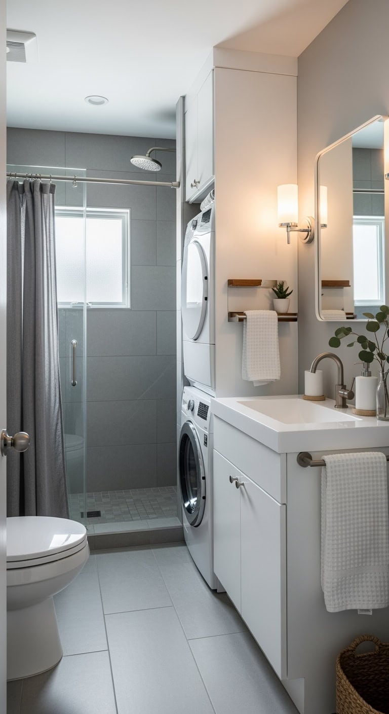 soft gray modern minimalist bath