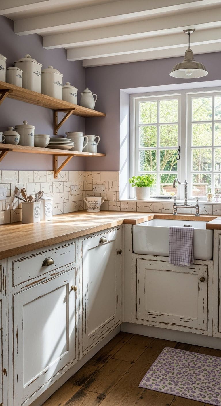 soft lavender shabby farmhouse