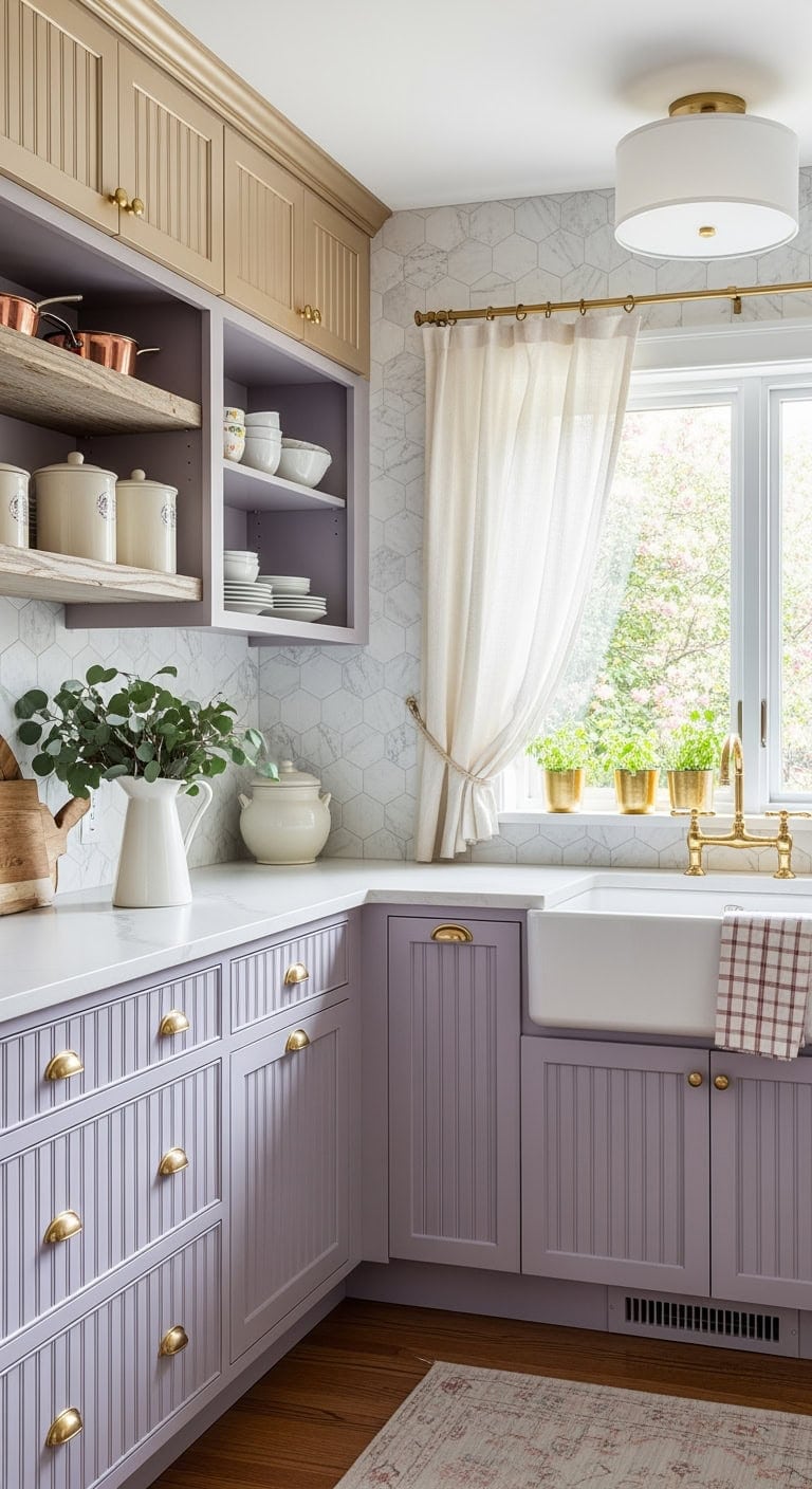 soft lilac champagne gold