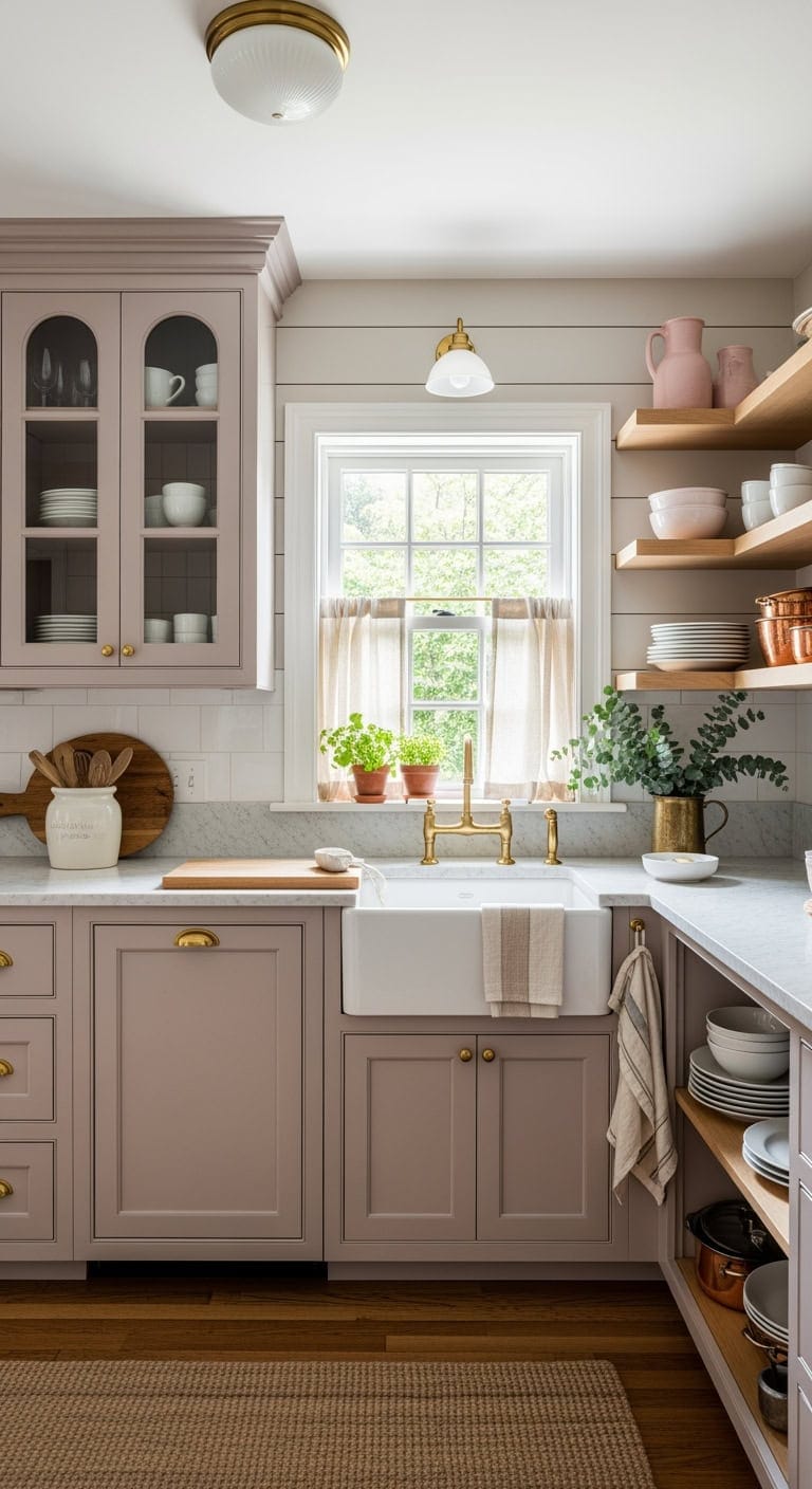 soft mauve almond shiplap