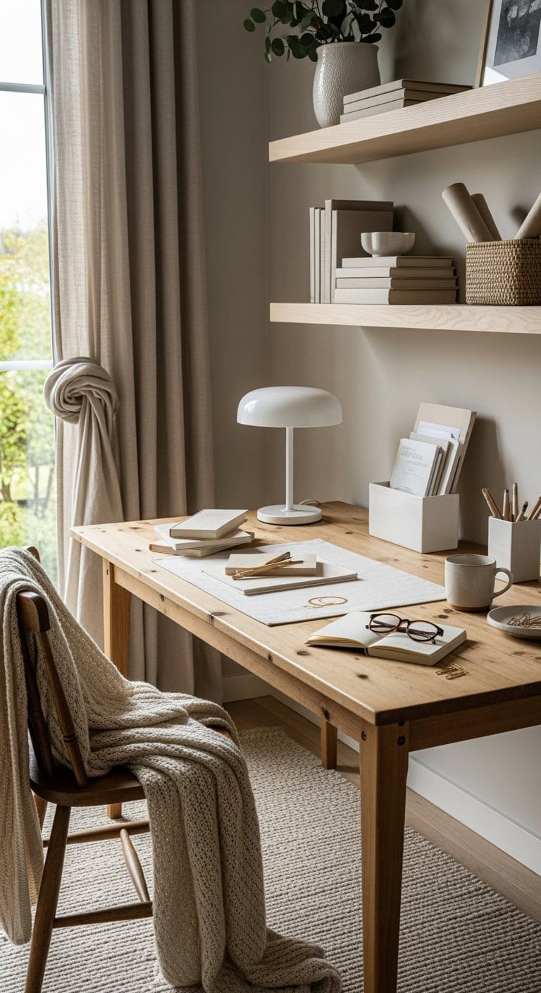 soft oatmeal hygge workspace