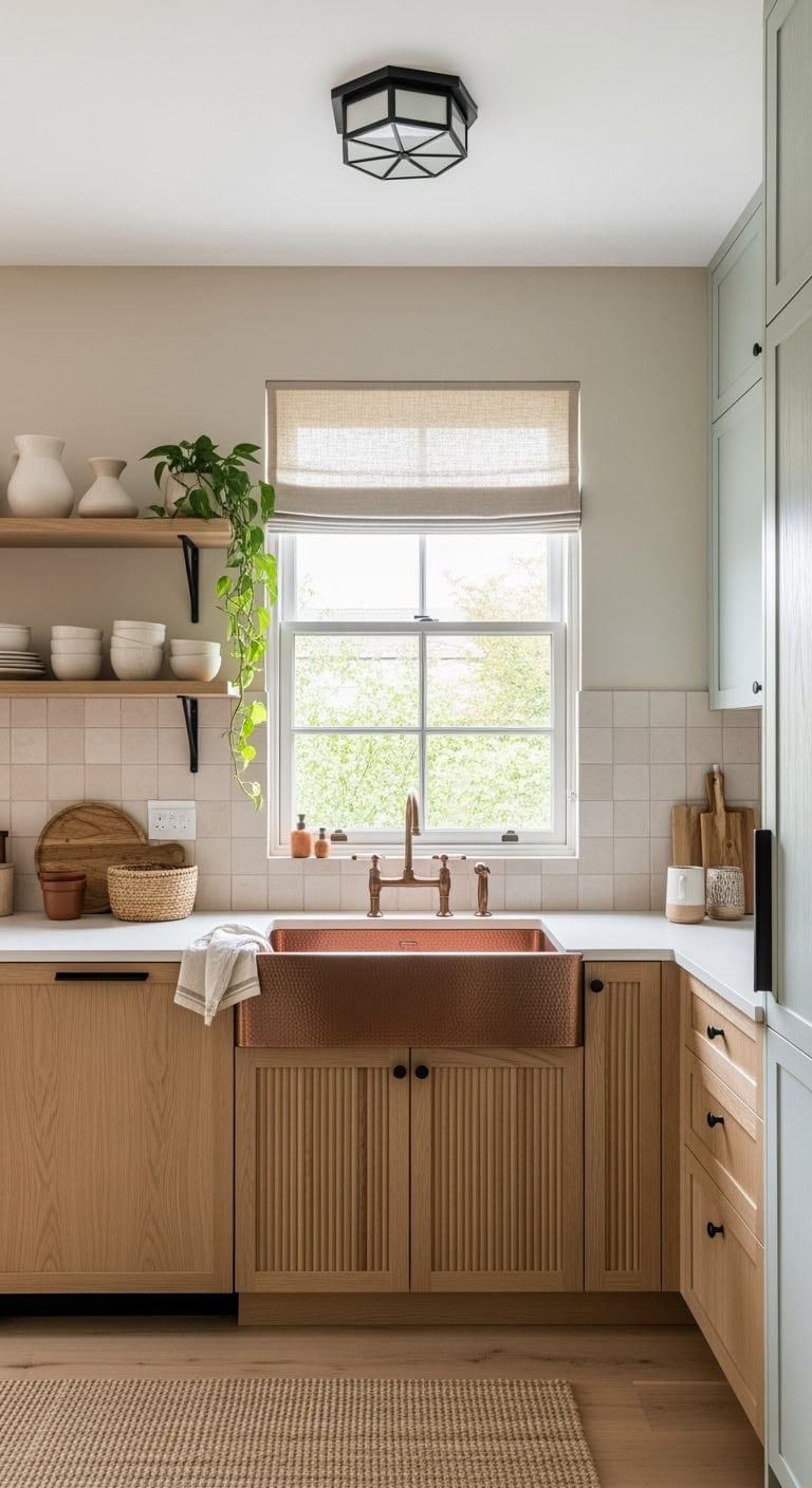 soft sage warm beige copper