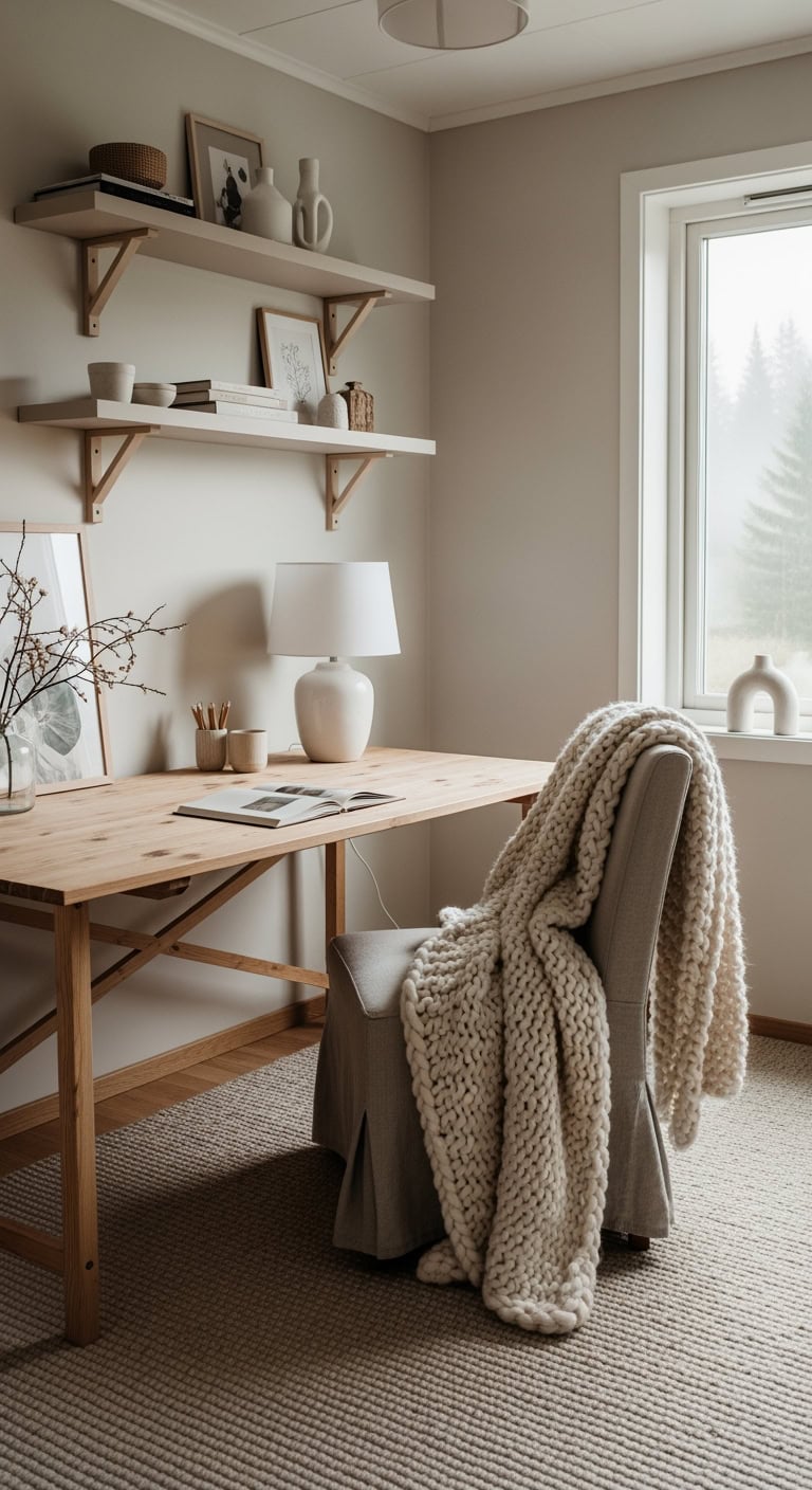 stylish feminine home workspace