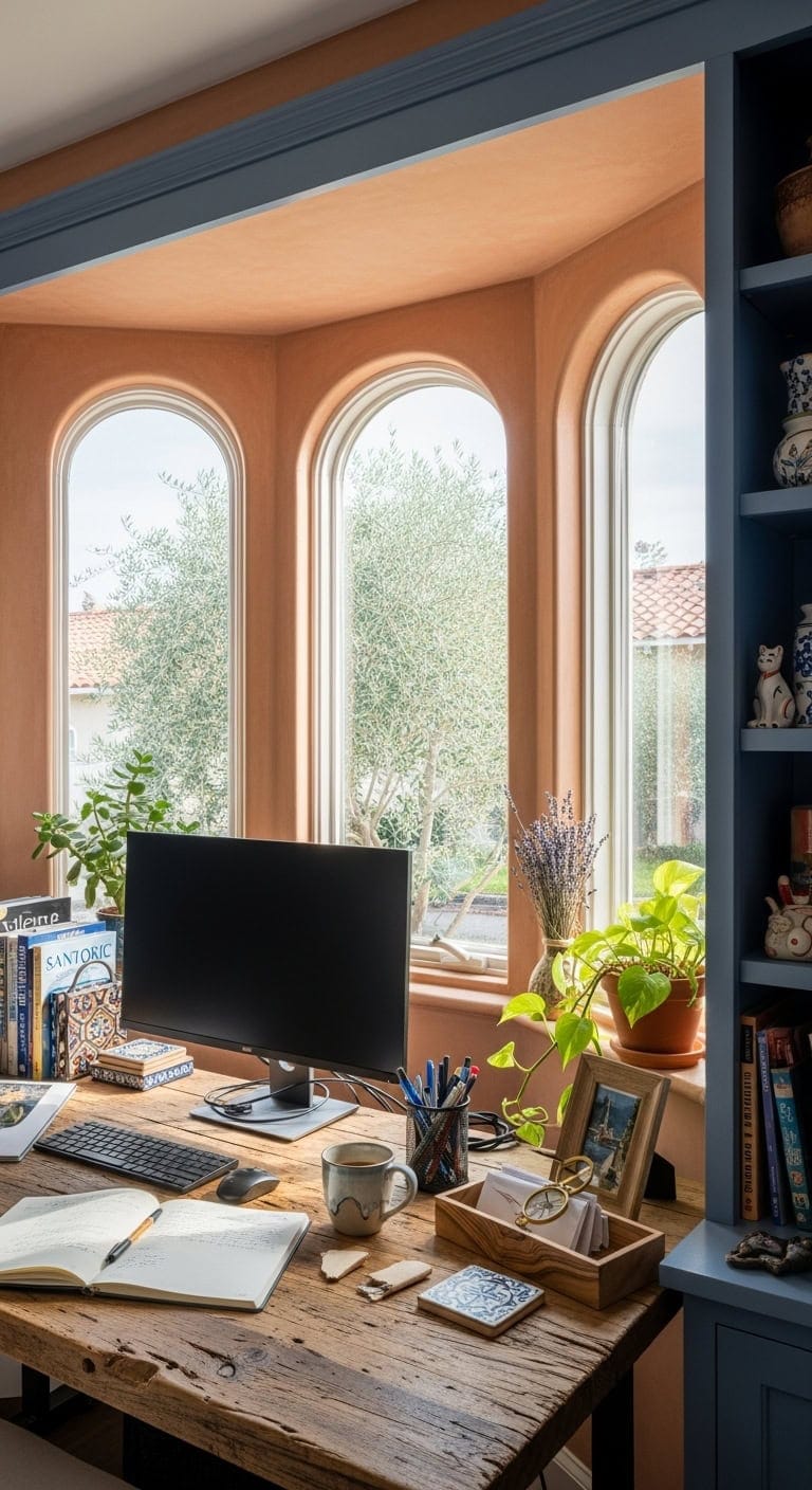 sun drenched mediterranean workspace