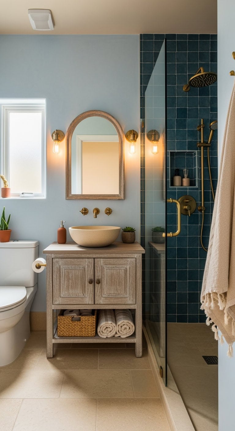 sunwashed mediterranean coastal bathroom