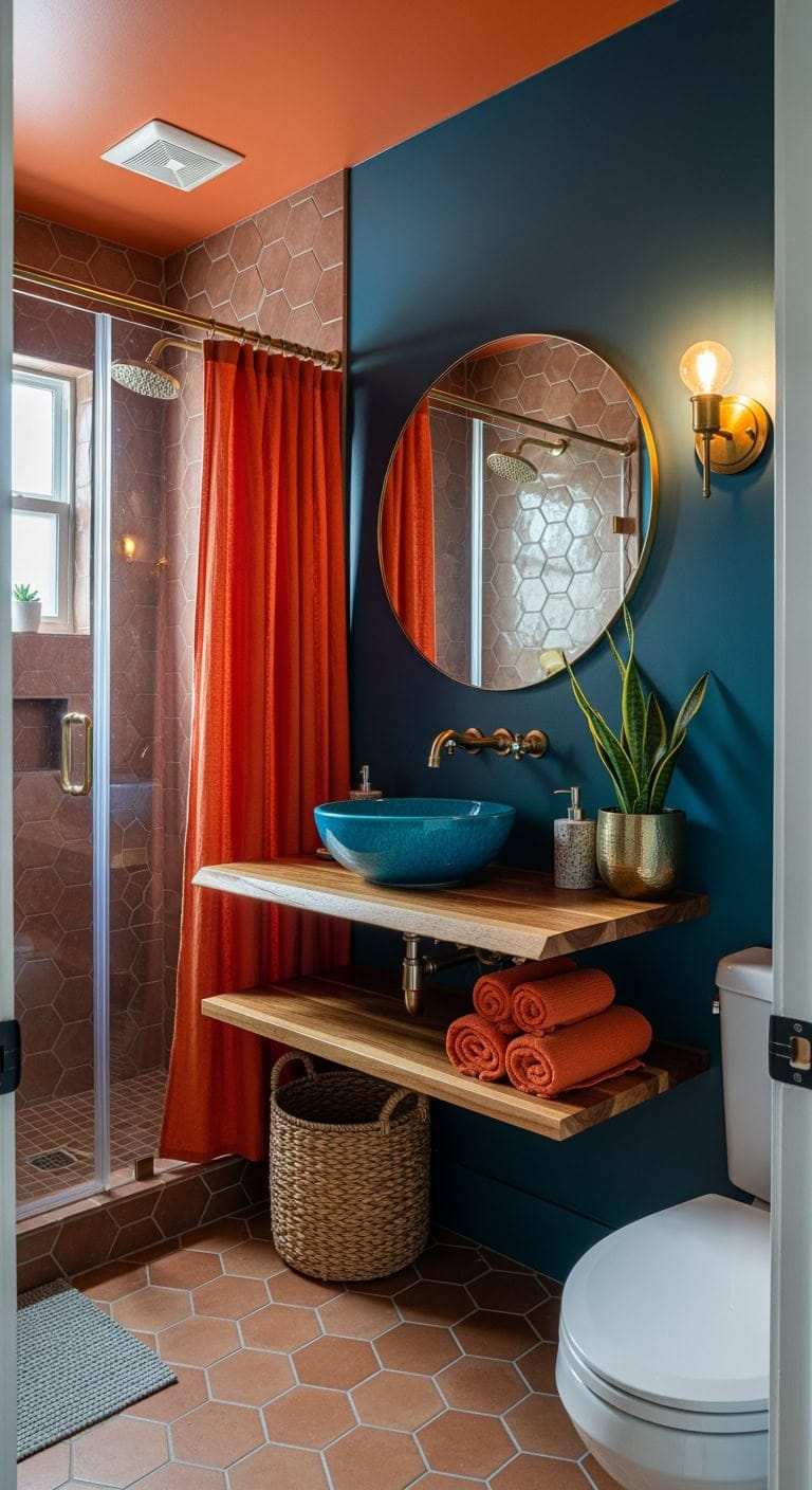 teal burnt orange zellige