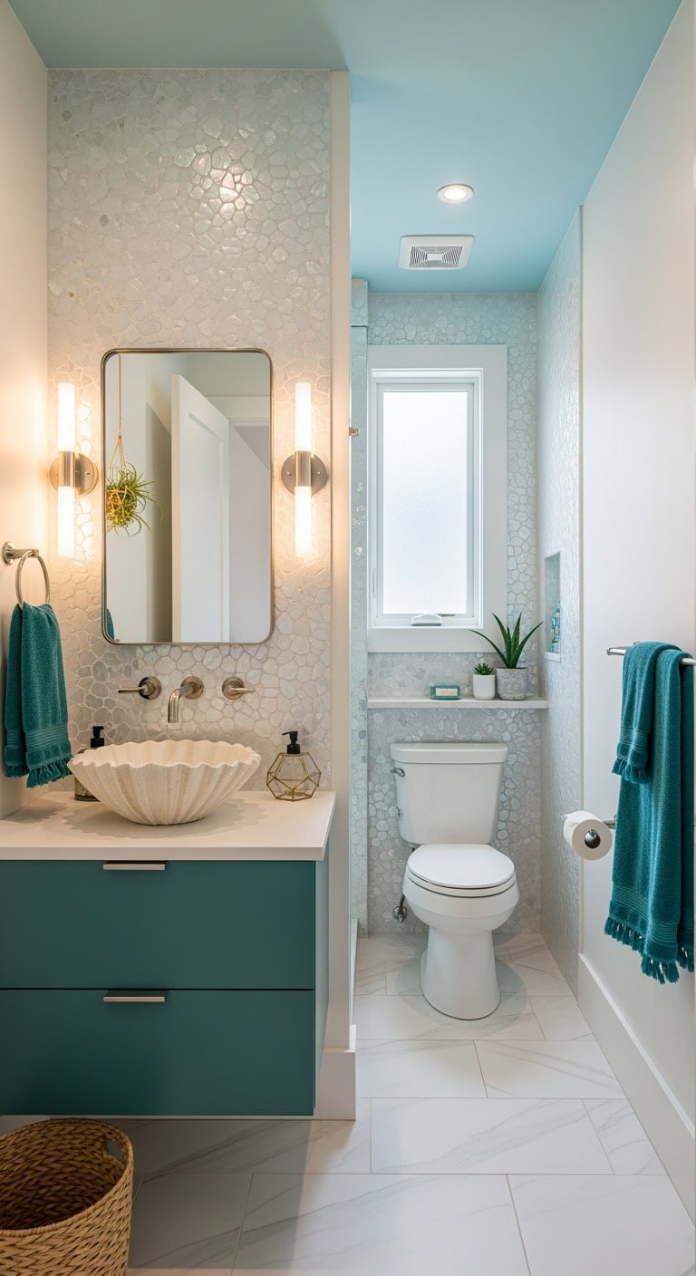 teal green pearlescent mermaid bath