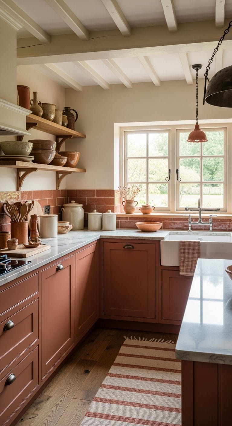 terracotta and cream artisan kitchen