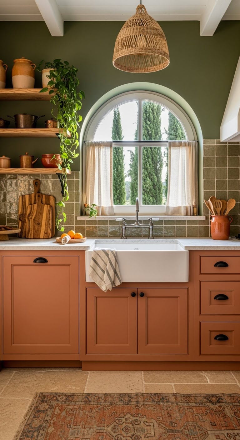 terracotta and olive mediterranean retreat