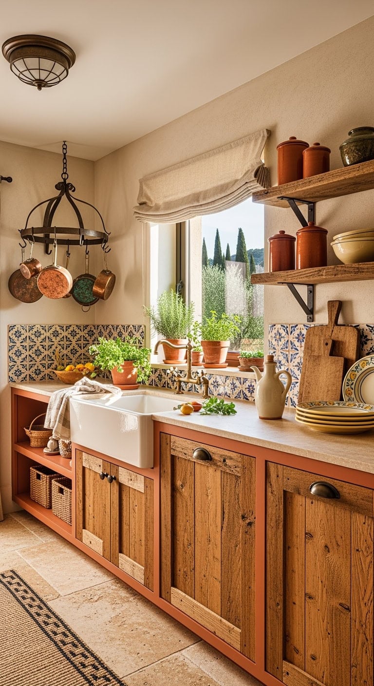 terracotta coastal mediterranean kitchen