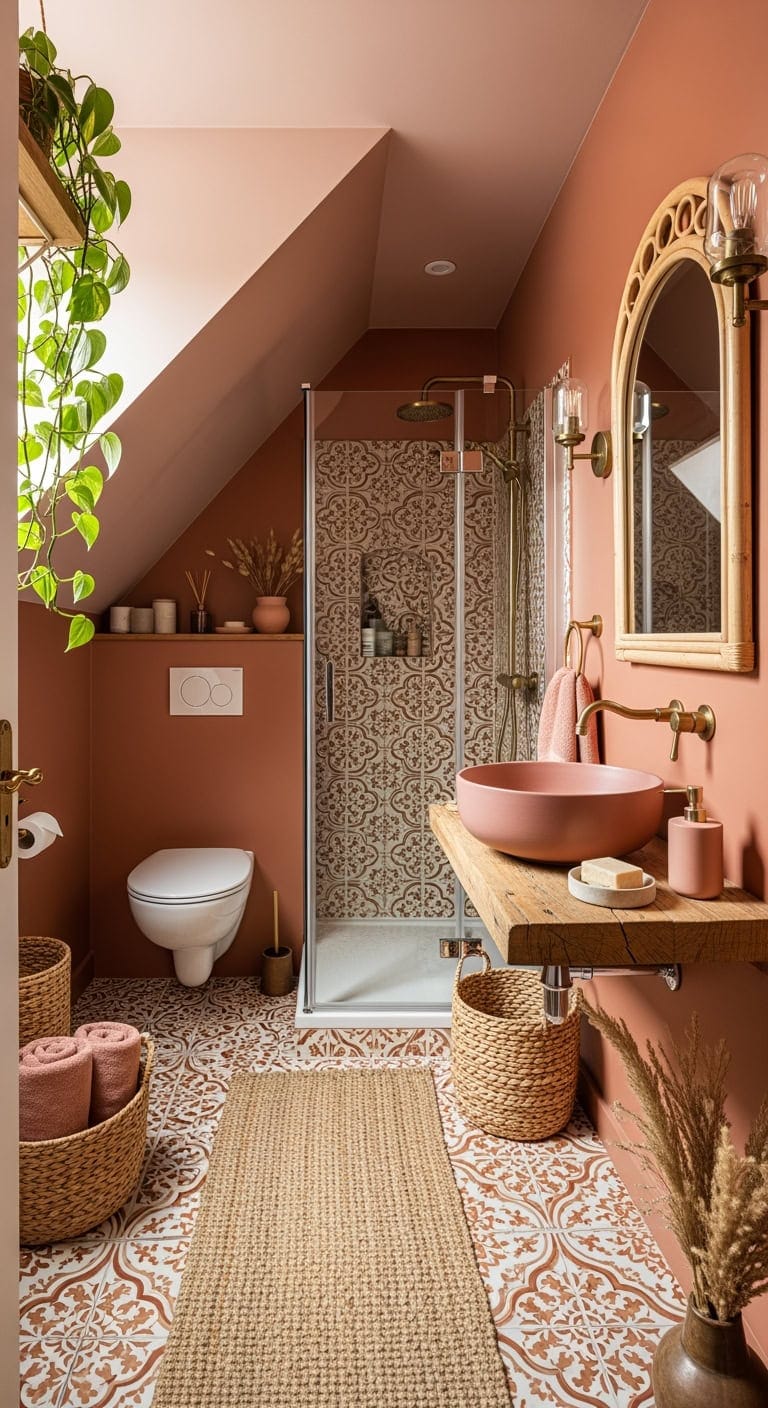 terracotta dusty rose bohemian retreat