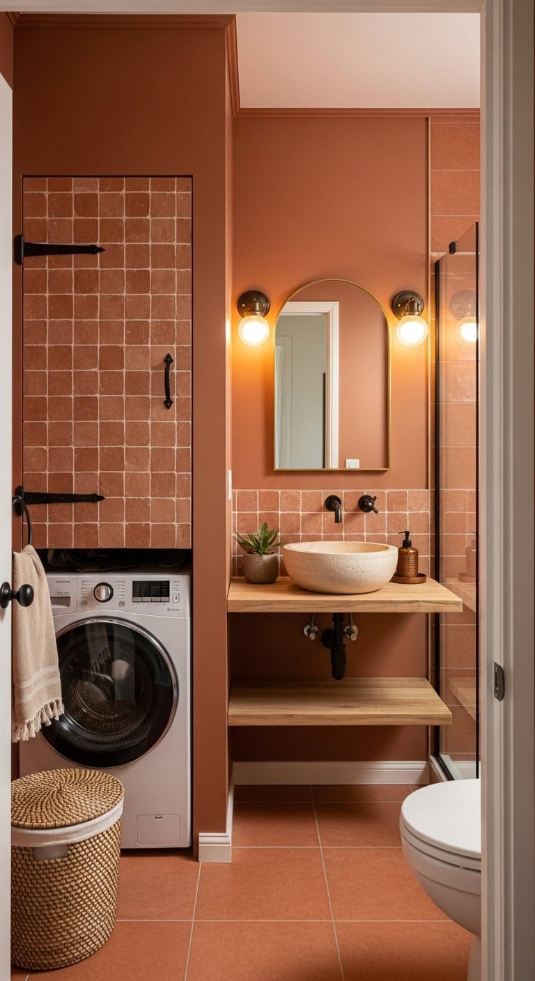 terracotta warmth hidden laundry