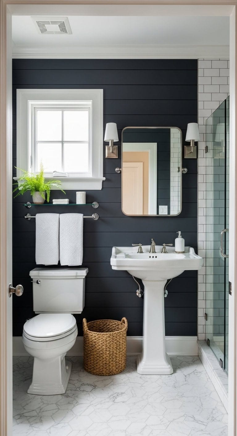 tight charcoal shiplap elegance