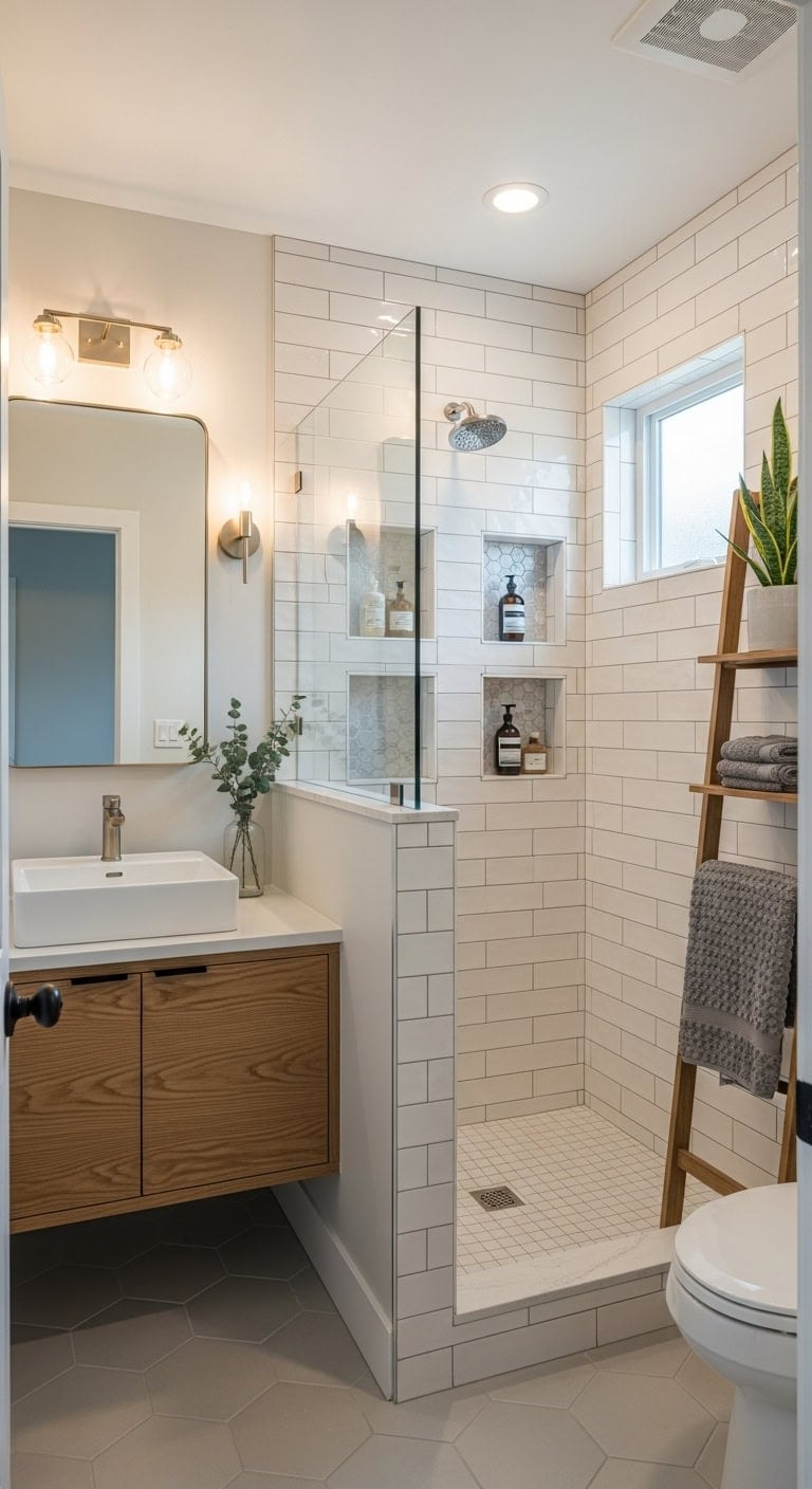 tiled niches sculptural storage