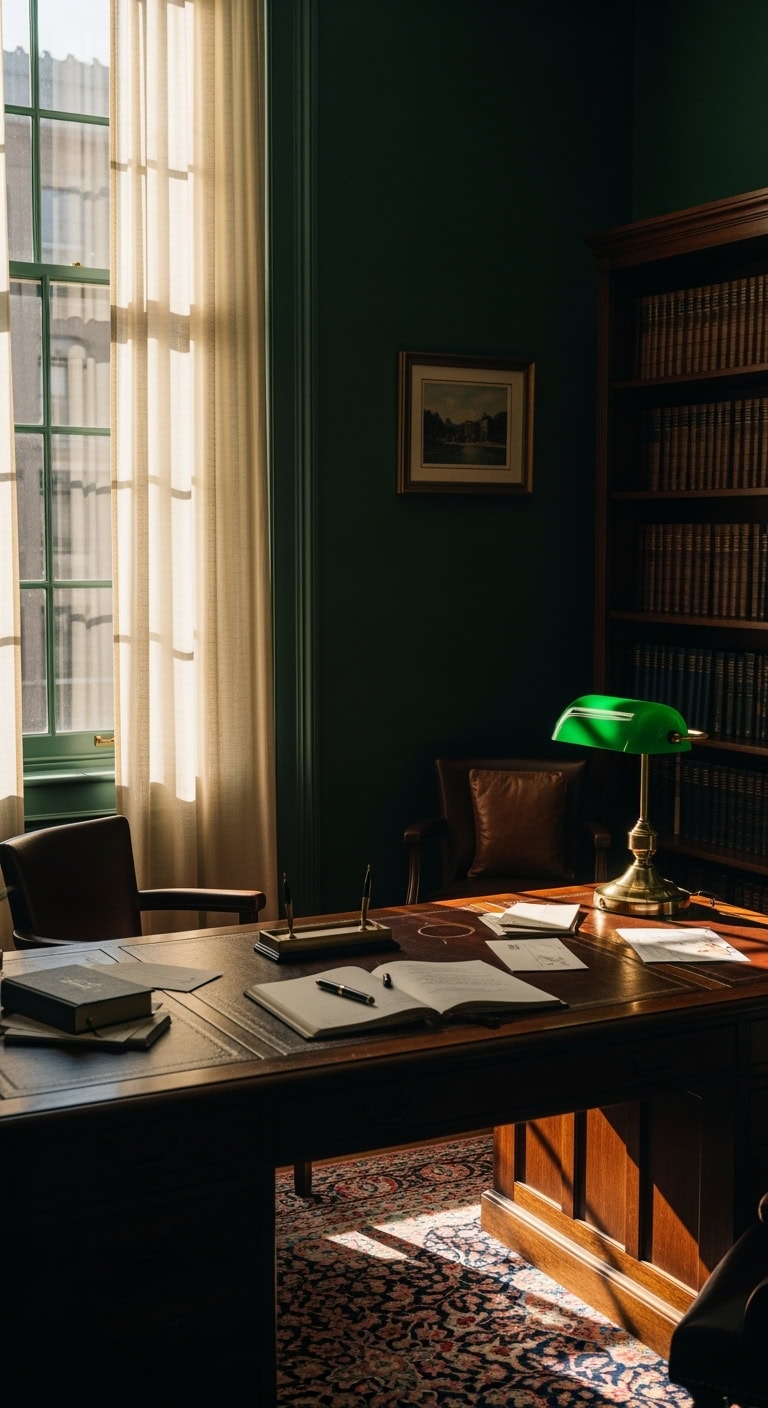 timeless hunter green study