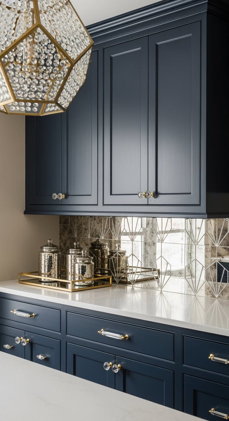 tiny mirrored hollywood regency glamour