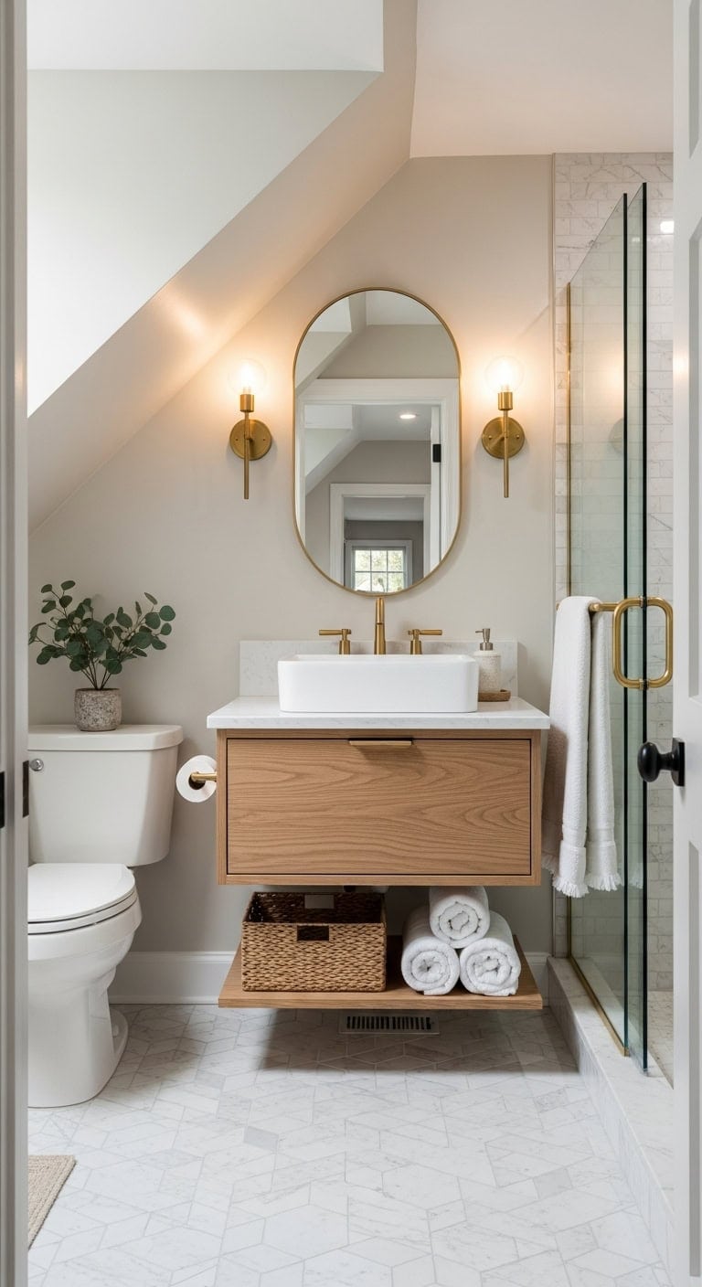 transitional elegance with mirrored accents