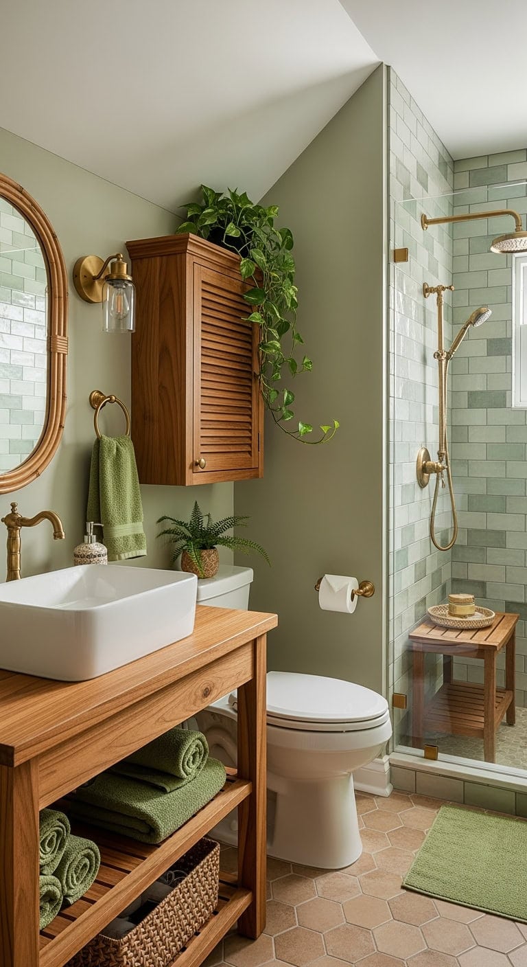tropical colonial attic bathroom