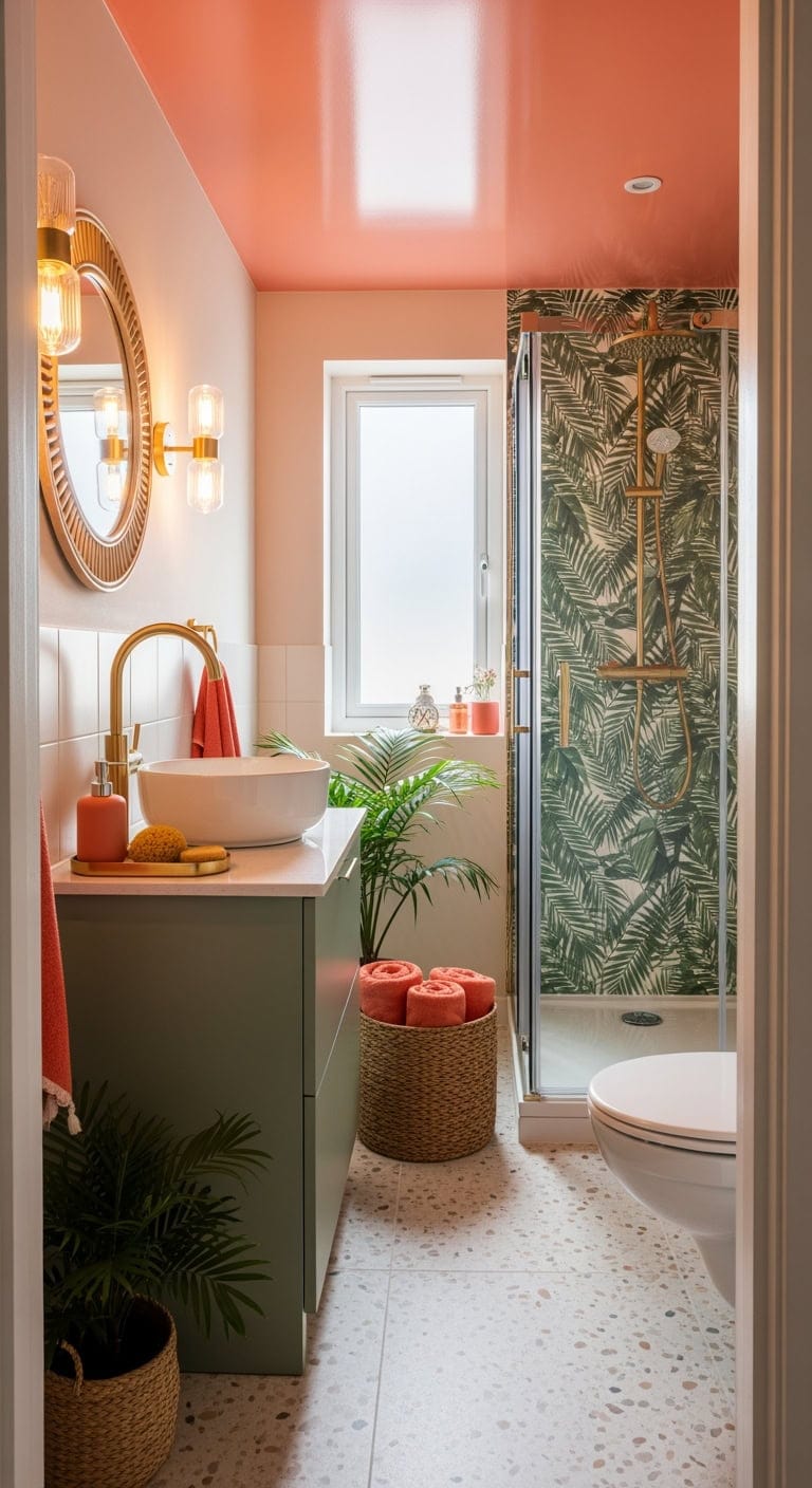 tropical palm green coral