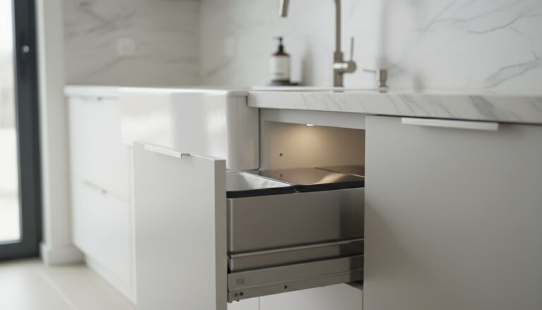 under sink trash can guide