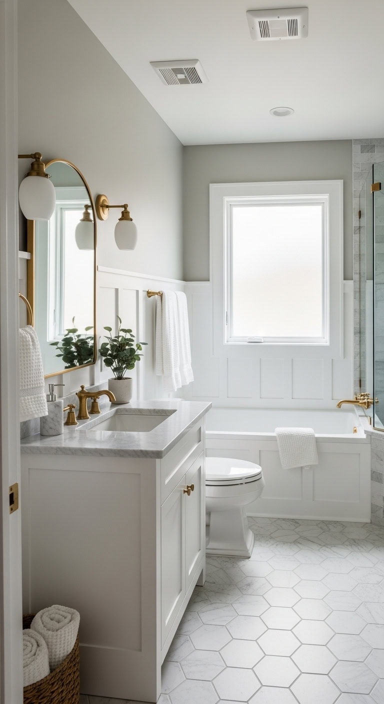 undermount tub with brass elegance