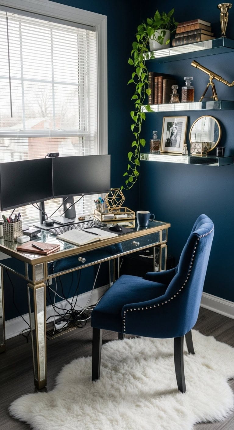 velvet glamour mirrored sophistication