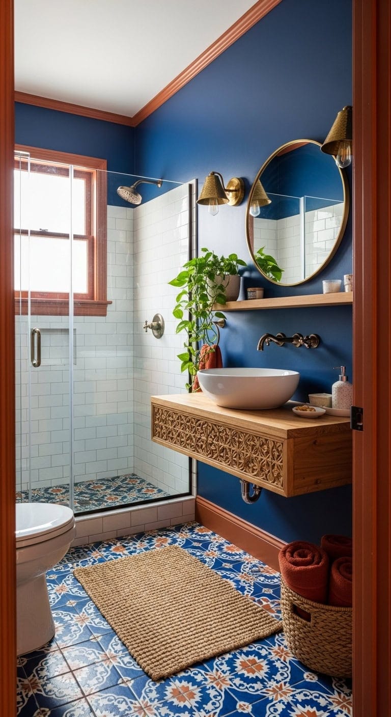 vibrant moroccan patterned flooring