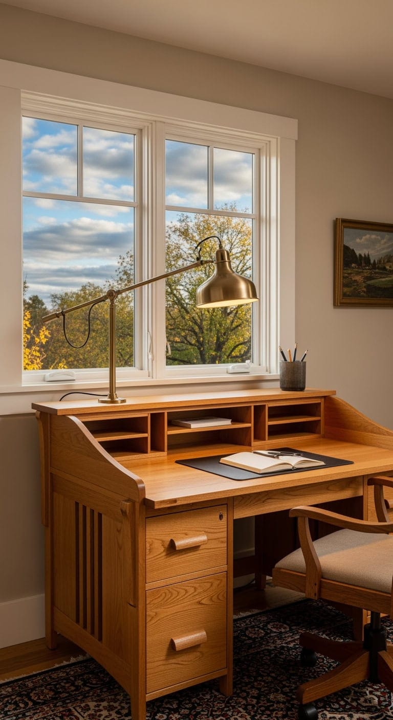 warm brass mustard workspace