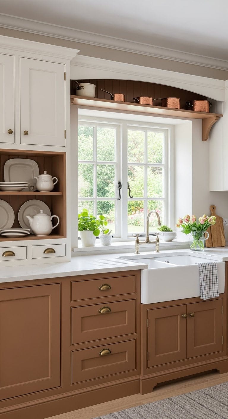 warm caramel cottage kitchen