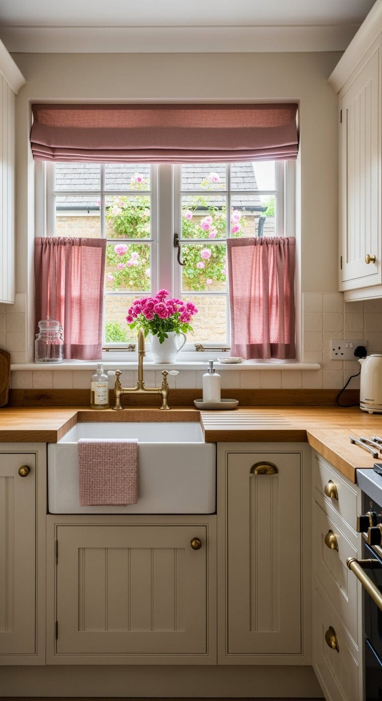 warm cream dusty rose farmhouse