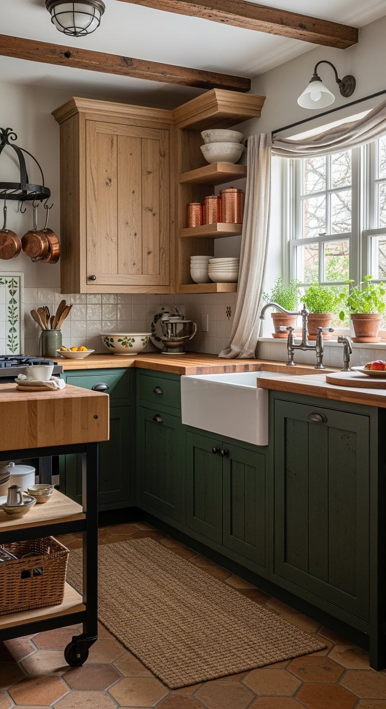 warm honey forest kitchen