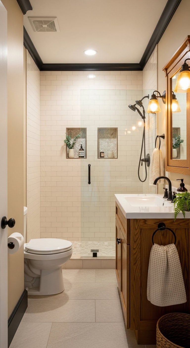 warm oak and bronze craftsmanship