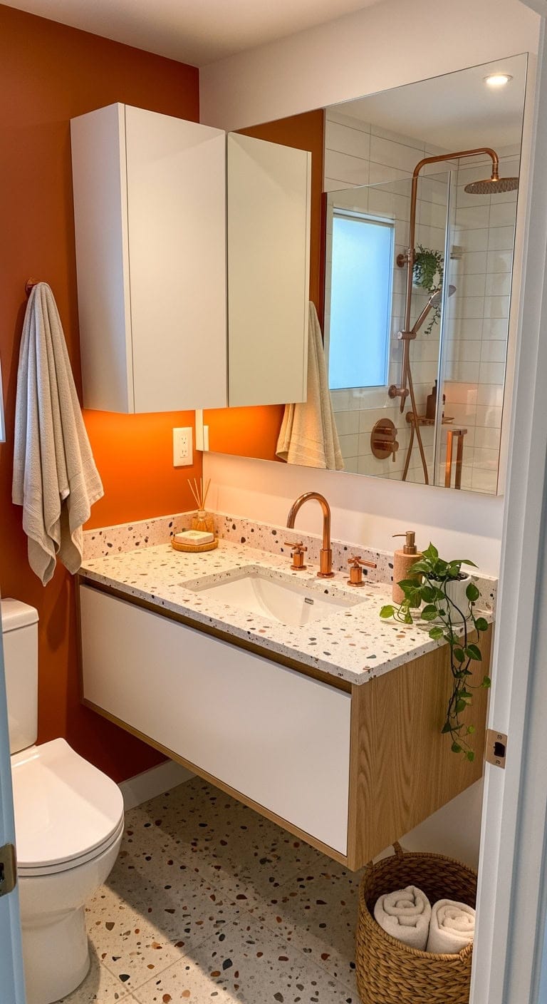 warm rose gold undercabinet illumination