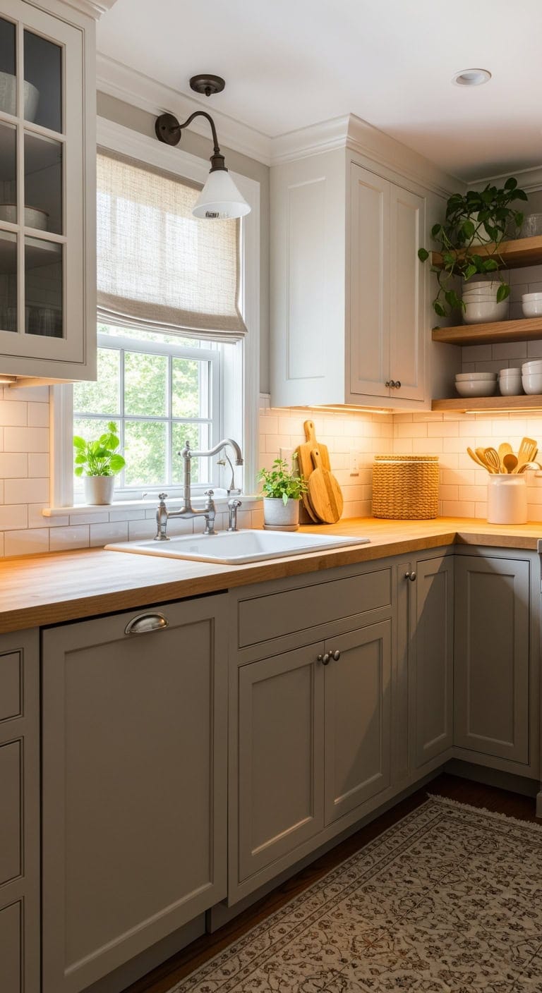 warm taupe and cream cabinetry