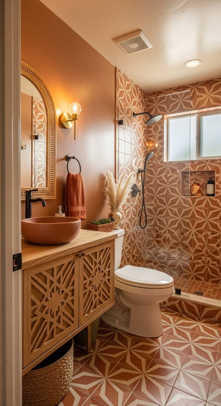 warm wood geometric desert