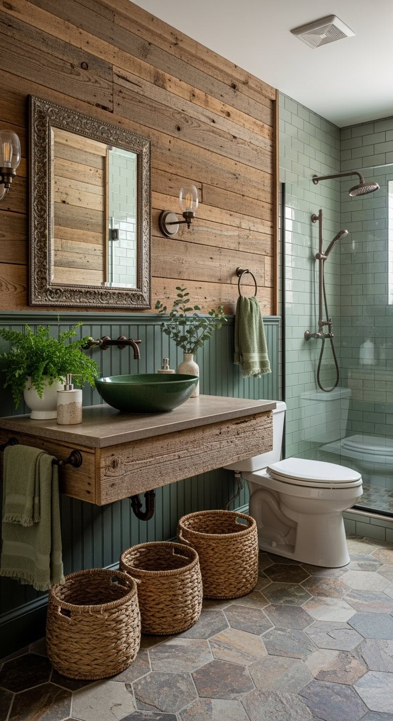 weathered brown and green