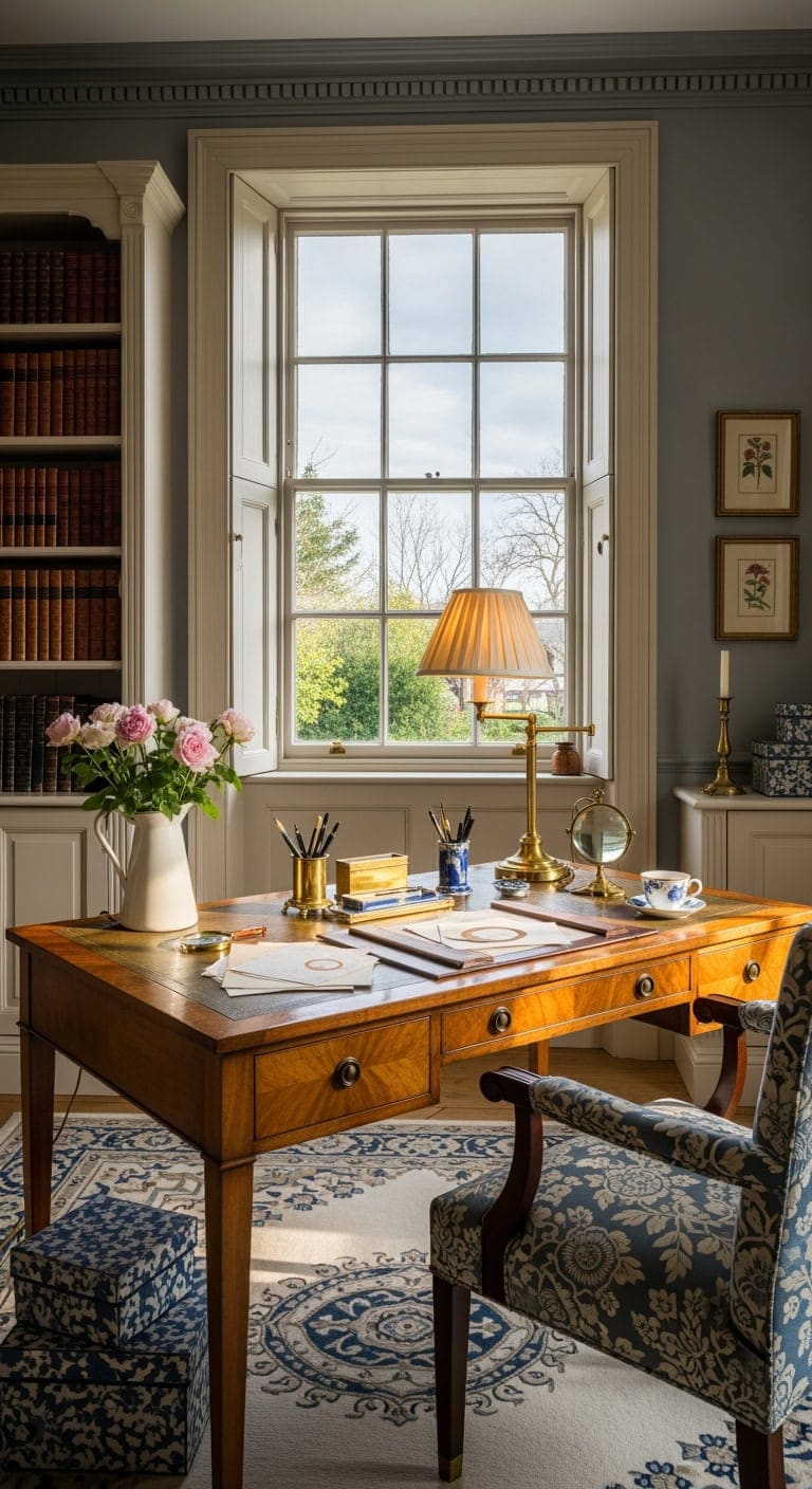 wedgwood blue georgian workspace