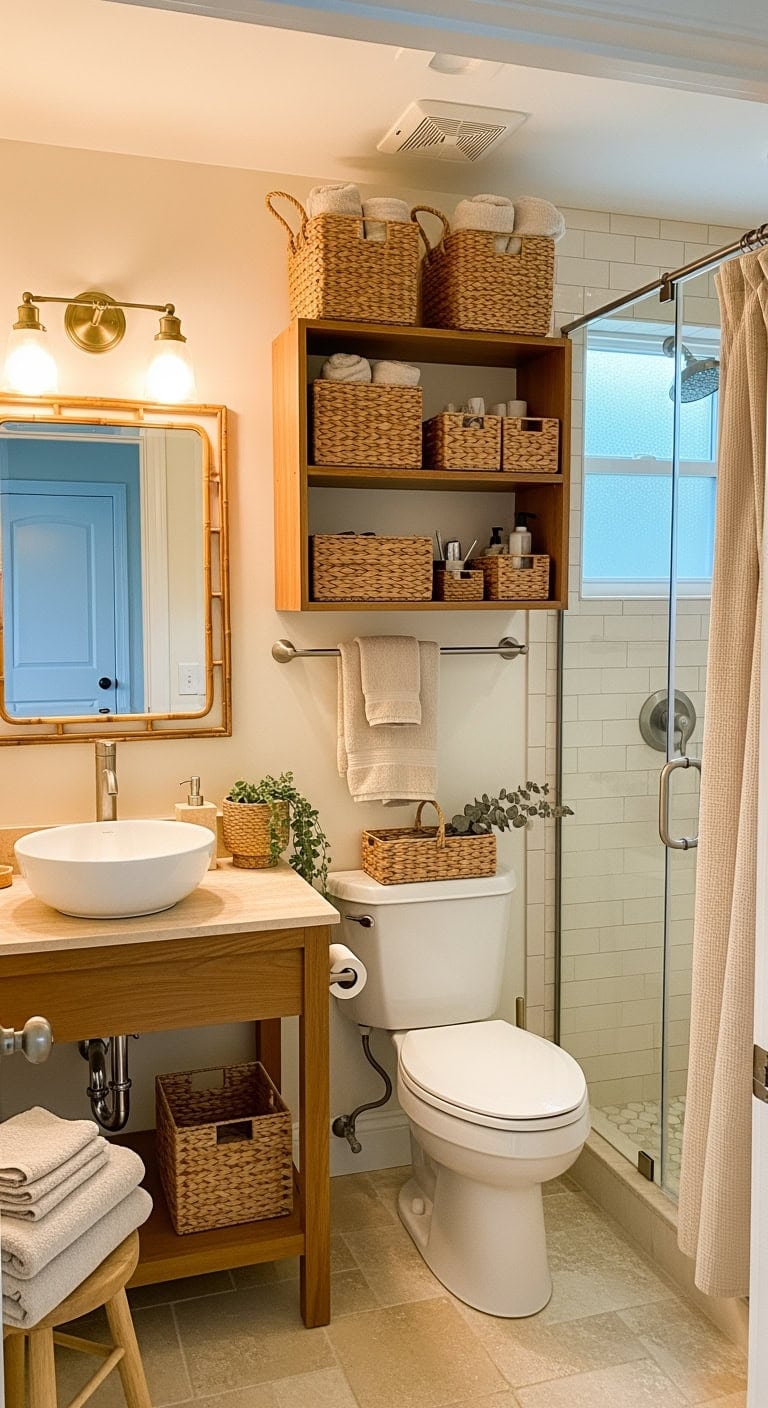 woven rattan coastal storage