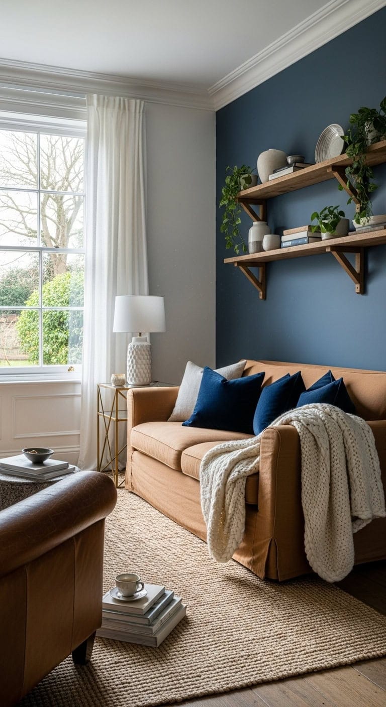 accent wall transforms moody minimalist space