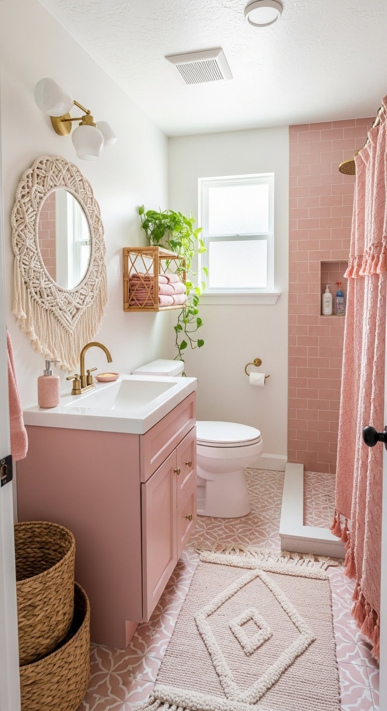 affordable boho bathroom transformation ideas