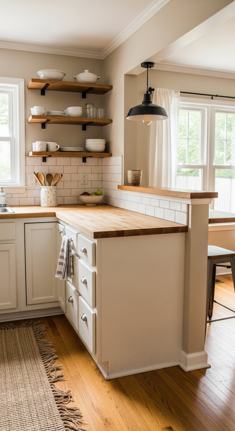 affordable cozy collected sophisticated half open kitchen