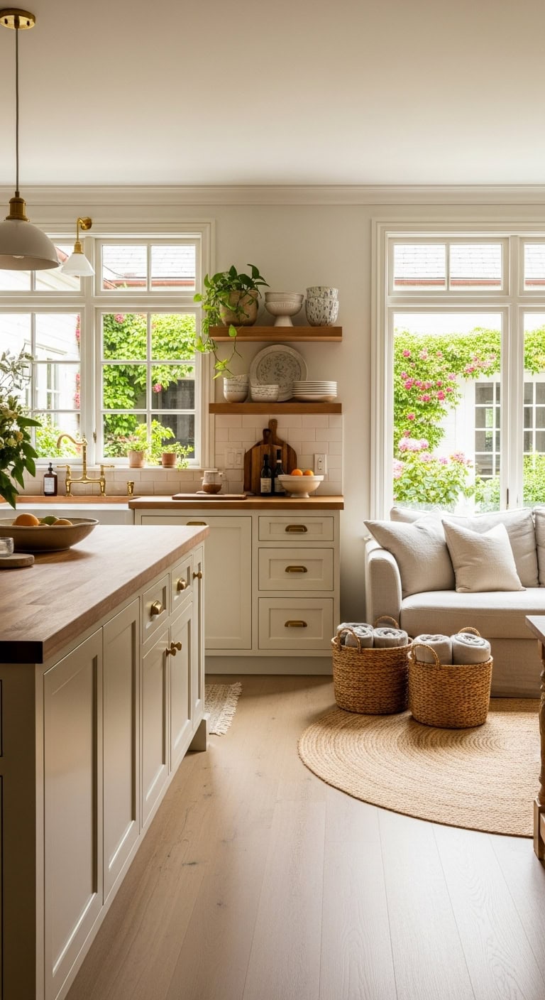 airy connected open plan living spaces