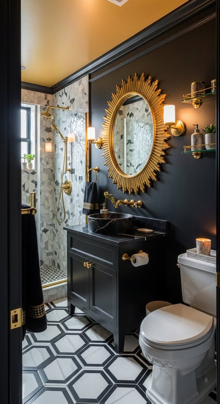 art deco bathroom glamorous sophistication
